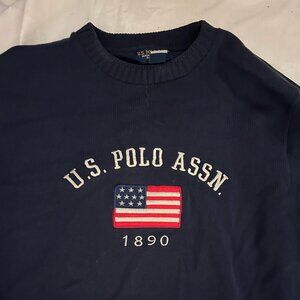 US POLO ASSN NAVY CREWNECK SWEATER